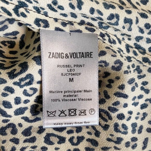 Zadig & Voltaire Russel Print Leo Blouson Dress Medium Cheetah Animal SJCF0402F - Picture 9 of 12